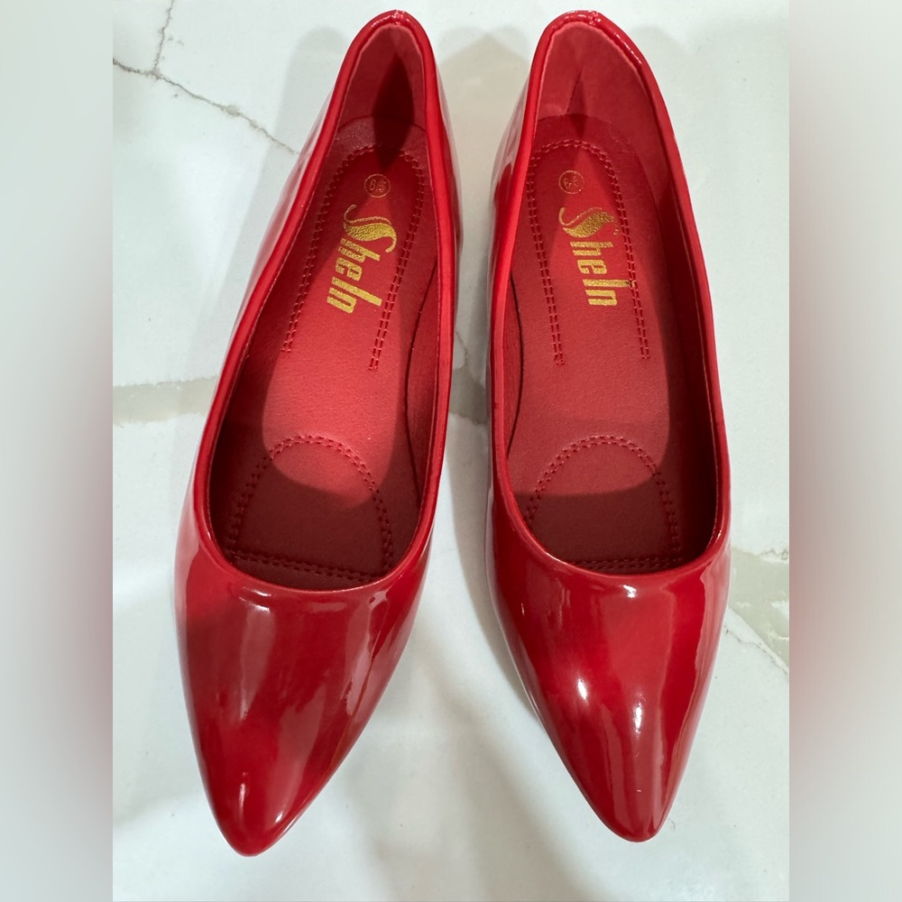 Red Patent Leather Flats